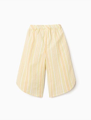 Pantalon à jambe large en coton à rayures