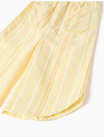 Pantalon à jambe large en coton à rayures