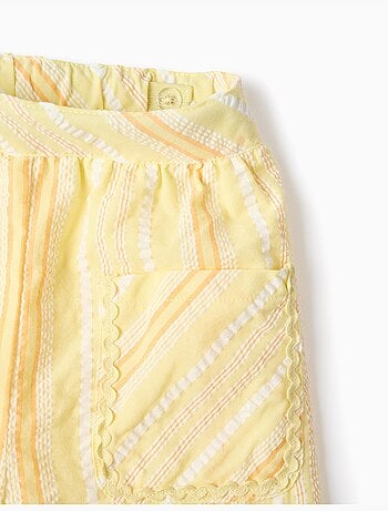 Pantalon à jambe large en coton à rayures