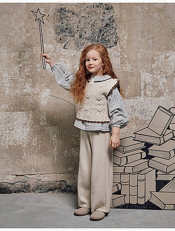 Pantalon à jambe large en maille B&S