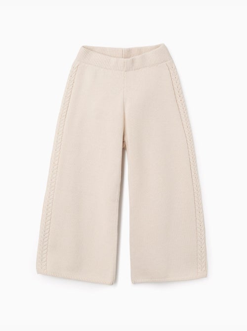 Pantalon à jambe large en maille B&S - Kiabi