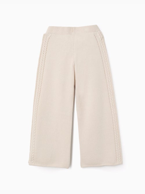 Pantalon à jambe large en maille B&S - Kiabi