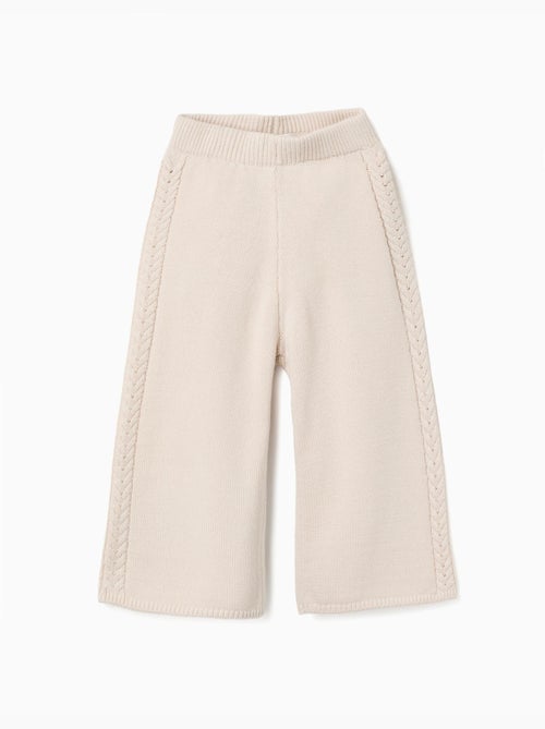 Pantalon à jambe large en maille B&S - Kiabi