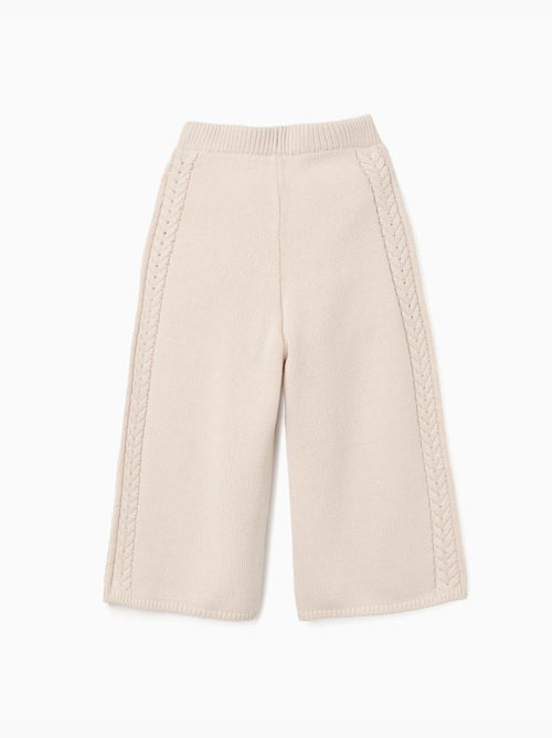 Pantalon à jambe large en maille B&S - Kiabi