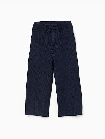 Pantalon à jambe large en maille côtelée