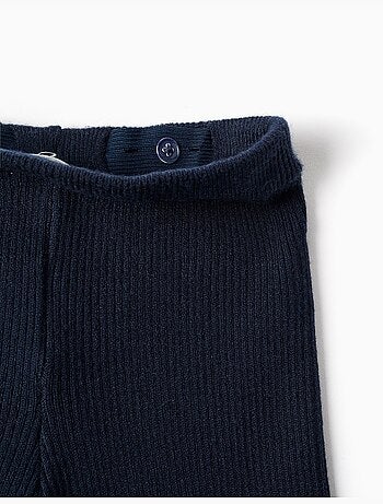 Pantalon à jambe large en maille côtelée