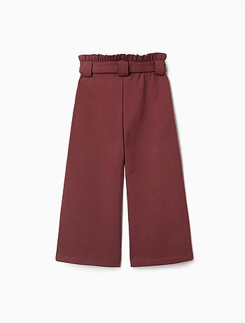 Pantalon à jambe large en maille milano avec ceinture