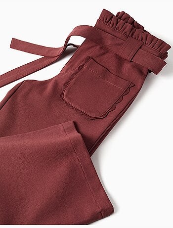 Pantalon à jambe large en maille milano avec ceinture
