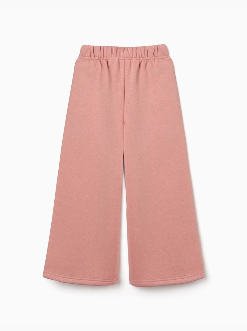 Pantalon à jambe large en molleton avec doublure en coton peigné Rose - Kiabi