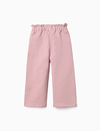 Pantalon à jambe large en molleton avec taille élastique