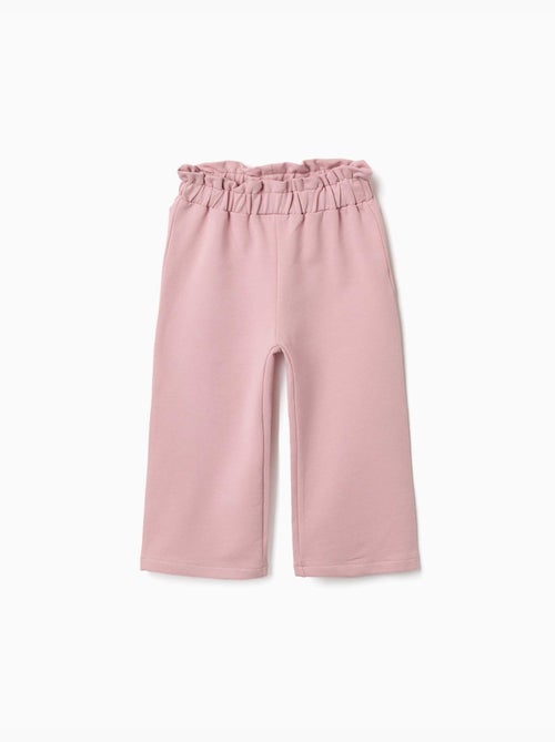 Pantalon à jambe large en molleton avec taille élastique - Kiabi Pantalon à jambe large en molleton avec taille élastique - Kiabi