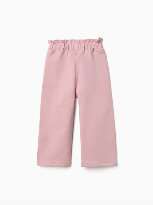 Pantalon à jambe large en molleton avec taille élastique - Kiabi Pantalon à jambe large en molleton avec taille élastique - Kiabi