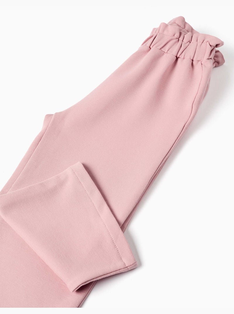 Pantalon à jambe large en molleton avec taille élastique Rose clair - Kiabi