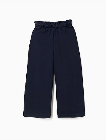 Pantalon à jambe large en point de Rome