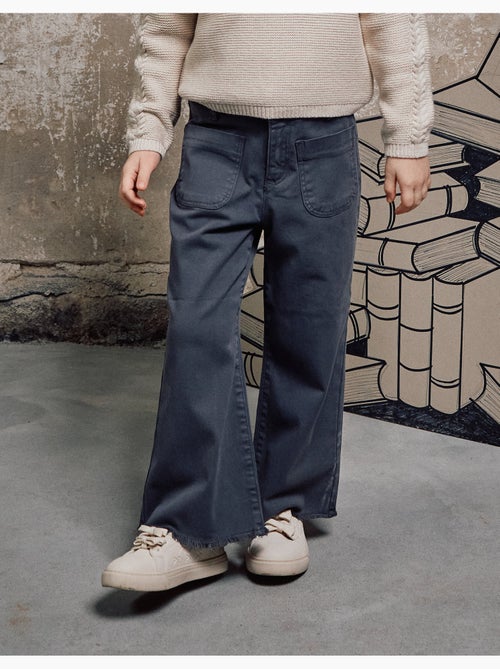 Pantalon à jambe large en sergé avec poches B&S - Kiabi