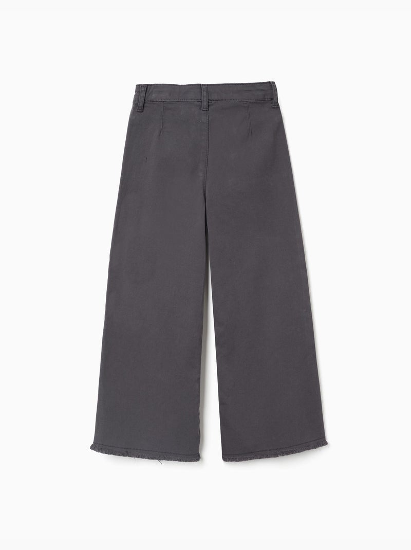 Pantalon à jambe large en sergé avec poches B&S Gris foncé - Kiabi