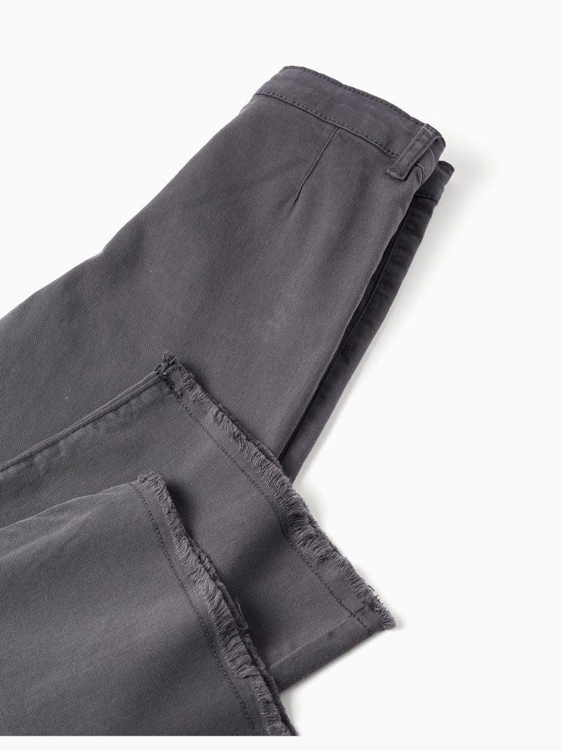 Pantalon à jambe large en sergé avec poches B&S Gris foncé - Kiabi