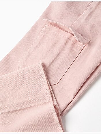 Pantalon à jambe large en sergé avec poches cargo