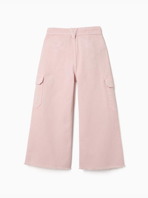 Pantalon à jambe large en sergé avec poches cargo - Kiabi Pantalon à jambe large en sergé avec poches cargo - Kiabi