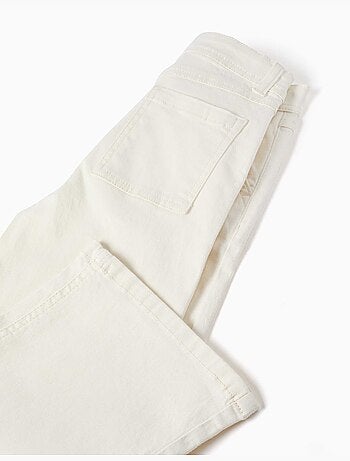 Pantalon à jambe large en sergé avec quatre poches