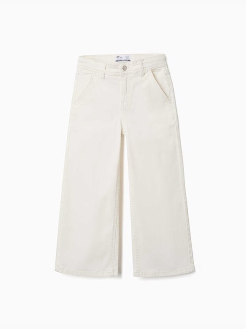 Pantalon à jambe large en sergé avec quatre poches - Kiabi Pantalon à jambe large en sergé avec quatre poches - Kiabi