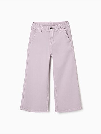 Pantalon à jambe large en sergé avec quatre poches