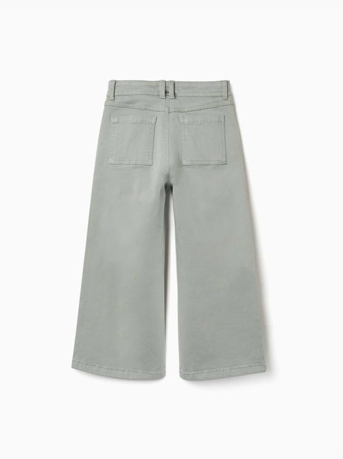 Pantalon à jambe large en sergé avec quatre poches - Kiabi Pantalon à jambe large en sergé avec quatre poches - Kiabi