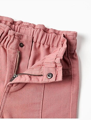 Pantalon à jambe large en sergé avec volants
