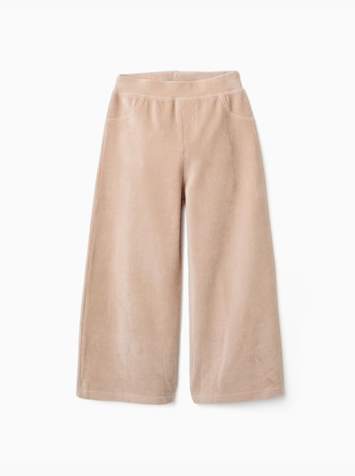 Pantalon à jambe large en velours côtelé avec taille élastique - Kiabi Pantalon à jambe large en velours côtelé avec taille élastique - Kiabi