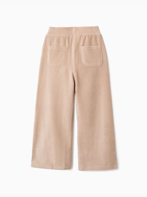 Pantalon à jambe large en velours côtelé avec taille élastique - Kiabi Pantalon à jambe large en velours côtelé avec taille élastique - Kiabi