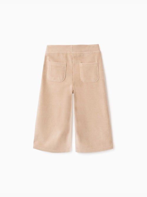 Pantalon à jambe large en velours côtelé avec taille élastique - Kiabi Pantalon à jambe large en velours côtelé avec taille élastique - Kiabi