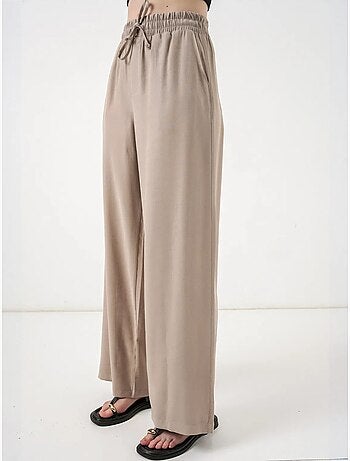 Pantalon à jambe large taille haute avec poche bdart