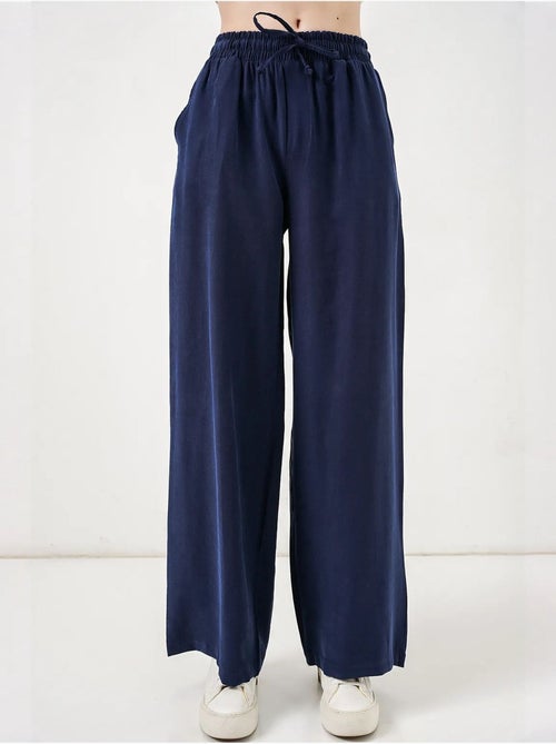 Pantalon à jambe large taille haute avec poche bdart - Kiabi Pantalon à jambe large taille haute avec poche bdart - Kiabi