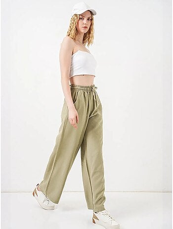 Pantalon à jambe large taille haute avec poche bdart