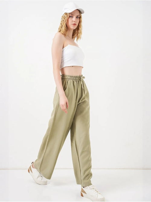 Pantalon à jambe large taille haute avec poche bdart - Kiabi Pantalon à jambe large taille haute avec poche bdart - Kiabi