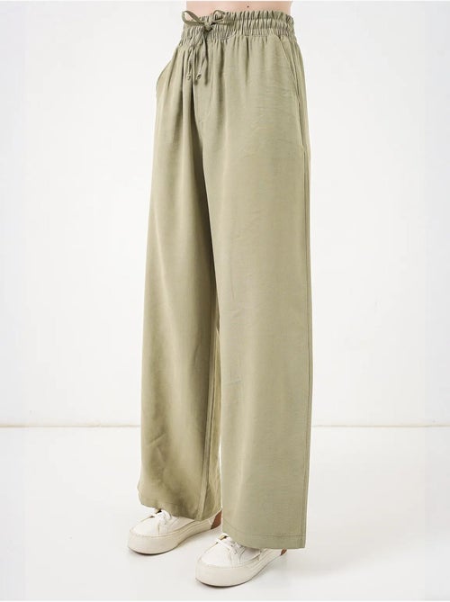 Pantalon à jambe large taille haute avec poche bdart - Kiabi Pantalon à jambe large taille haute avec poche bdart - Kiabi
