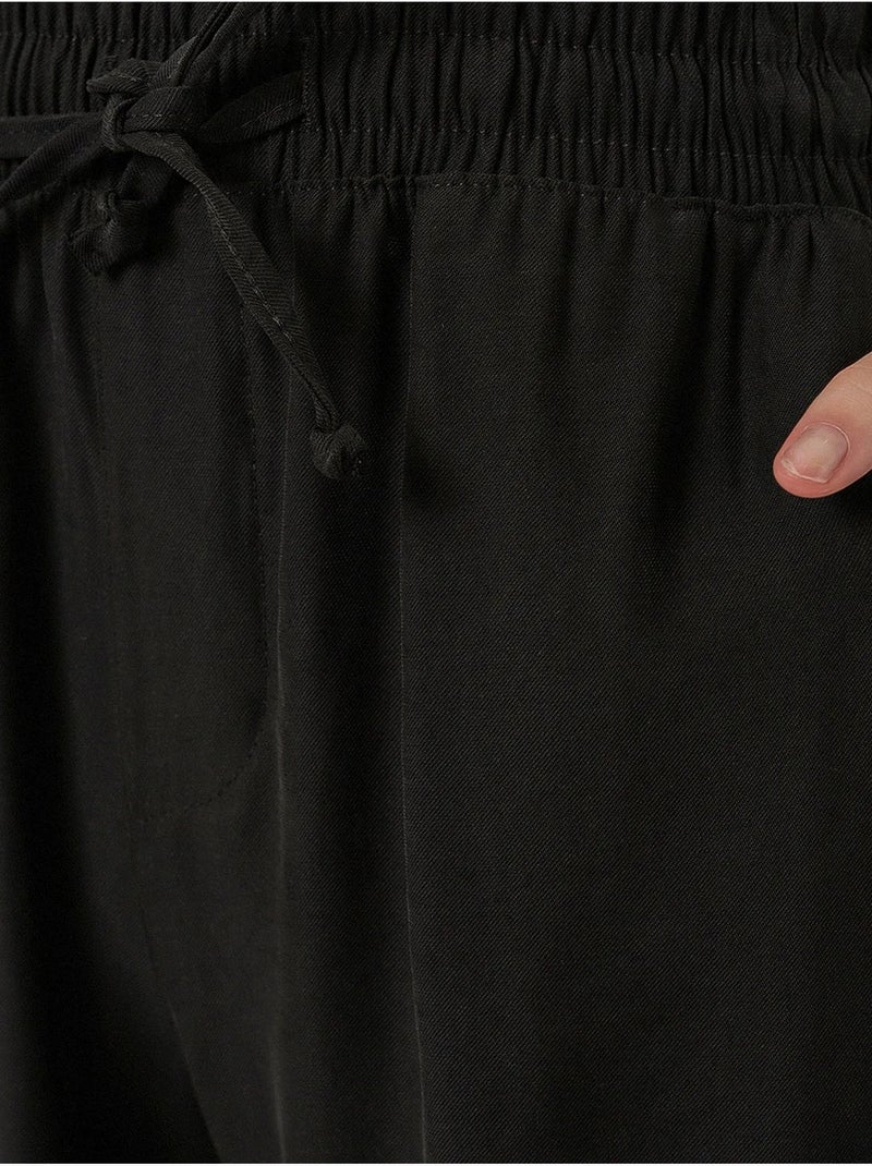 Pantalon à jambe large taille haute avec poche bdart Noir - Kiabi