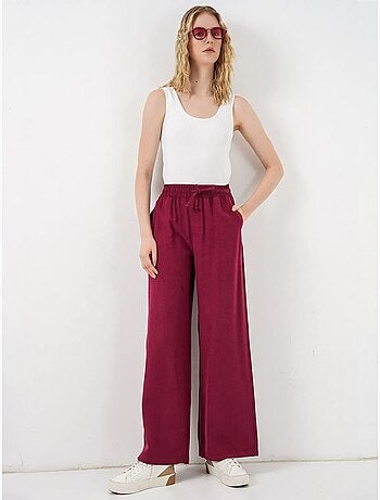 Pantalon à jambe large taille haute avec poche bdart
