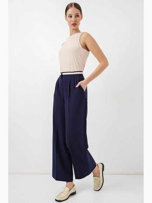 Pantalon à jambe large taille haute avec poches bdart - Kiabi