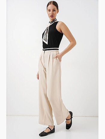 Pantalon à jambe large taille haute avec poches bdart