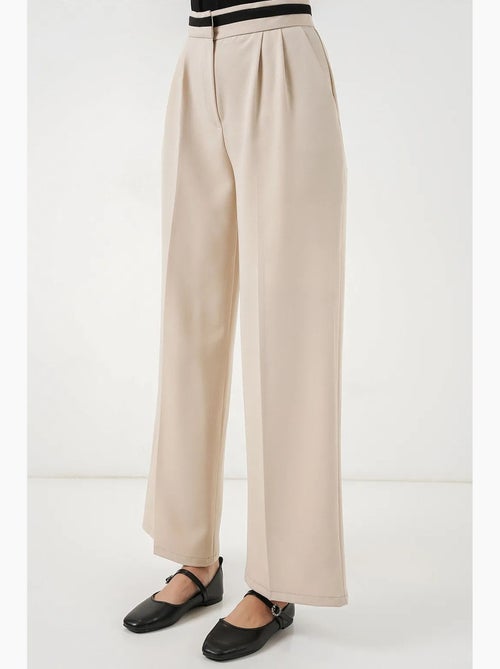 Pantalon à jambe large taille haute avec poches bdart - Kiabi Pantalon à jambe large taille haute avec poches bdart - Kiabi