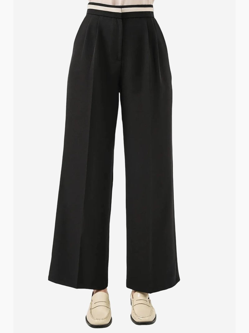 Pantalon à jambe large taille haute avec poches bdart Noir - Kiabi