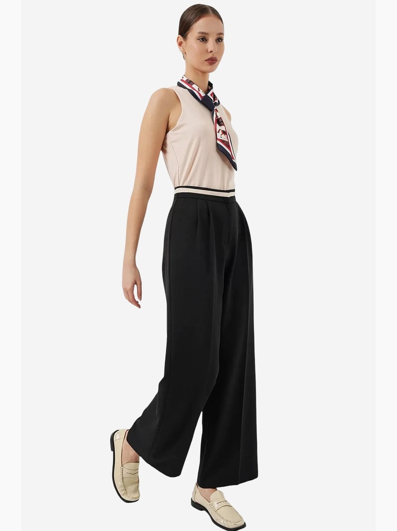 Pantalon à jambe large taille haute avec poches bdart Noir - Kiabi