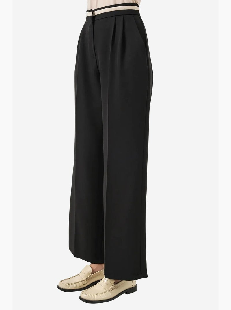 Pantalon à jambe large taille haute avec poches bdart Noir - Kiabi