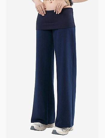 Pantalon à jambe large taille haute busem