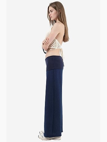 Pantalon à jambe large taille haute busem