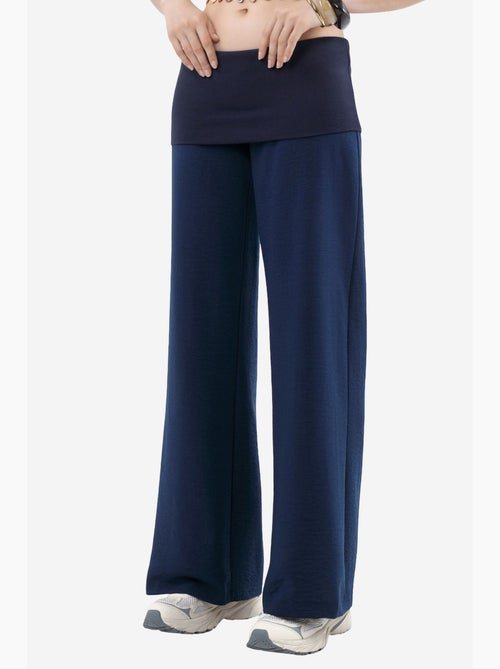 Pantalon à jambe large taille haute busem - Kiabi Pantalon à jambe large taille haute busem - Kiabi