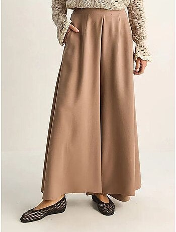 Pantalon à jambe large taille haute lucci