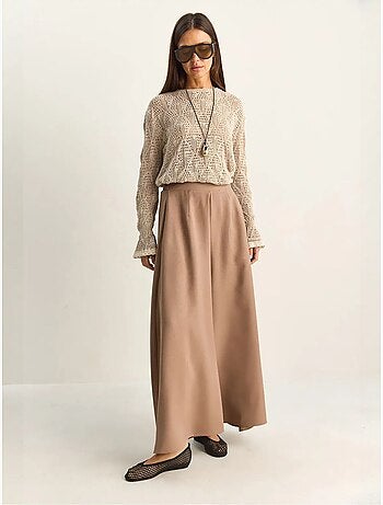 Pantalon à jambe large taille haute lucci