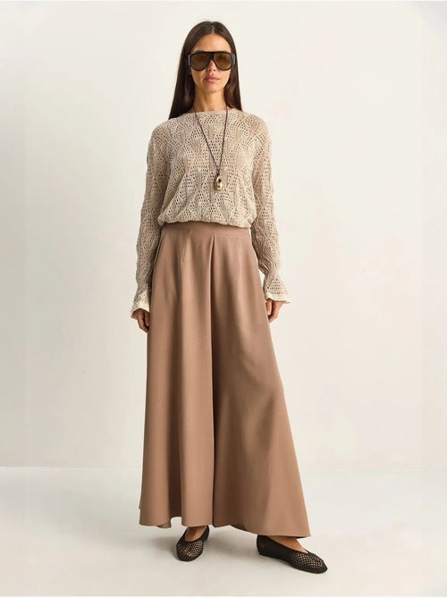 Pantalon à jambe large taille haute lucci - Kiabi Pantalon à jambe large taille haute lucci - Kiabi